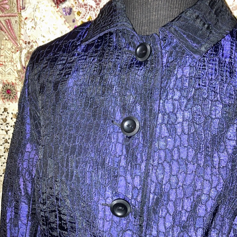 Textured 6 Button Closure Lined Jacket With Side … - image 2